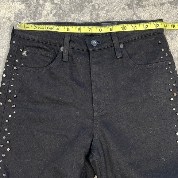 NWT AG Adriano Goldschmied Studded Isabelle High Rise Straight Leg Crop Jeans 26 - Picture 8 of 16